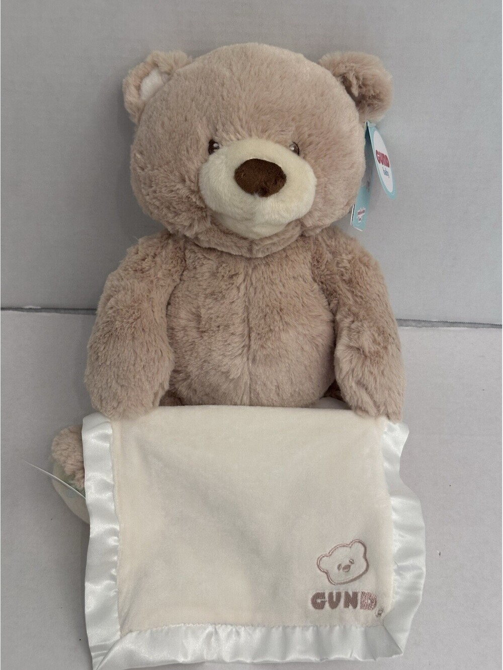 Baby GUND Peek-a-Boo Bear Plush. Animated-Speaks & Giggles. 11.5” NWT $50 Retail